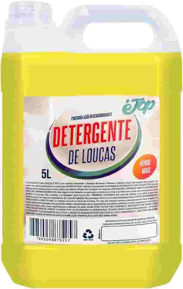 Detergente Líquido Lava Louças Neutro É Top, Galão 5L