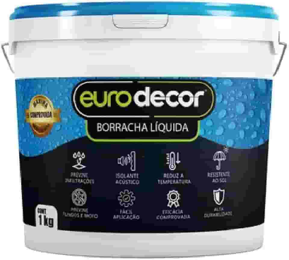 Borracha Líquida Manta Impermeável Premium Euro Decor 1KG Tinta Emborrachada Flexível (Telha)