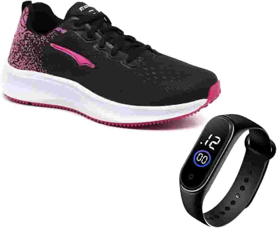 Tenis Academia Feminino Leve Macio Corrida + Relogio