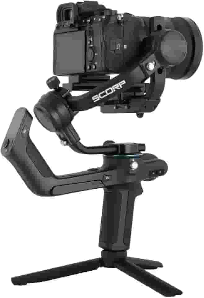 FeiyuTech SCORP Estabilizador de Câmera, Gimbal 3 Eixos para DSLR e Mirrorless, Roda de Foco, Suporta 2,5 kg, Compatível Sony Canon, Empunhadura Reversa, Tela Touch, Bolsa de Transporte