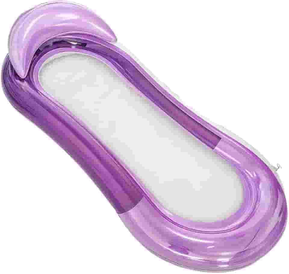 Boia Rede Inflável Flutuante para Piscina Praia Cama Deitado Reclinavel Apoio de Cabeça Relaxante