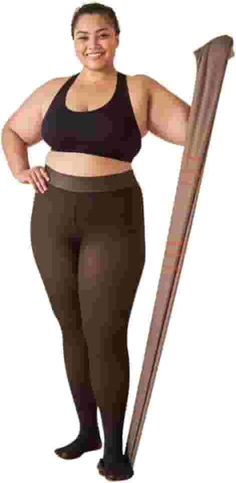 Meia Calça Plus Size Modeladora, Translúcida, Peluciada Tamanho único 46-52, Preta