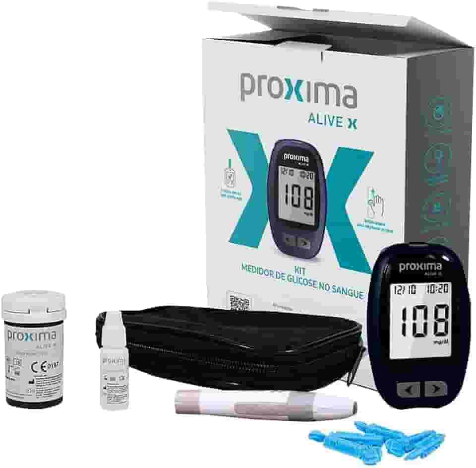 Kit Medir Glicose Glicemia Proxima 50 Tiras + 100 Lancetas