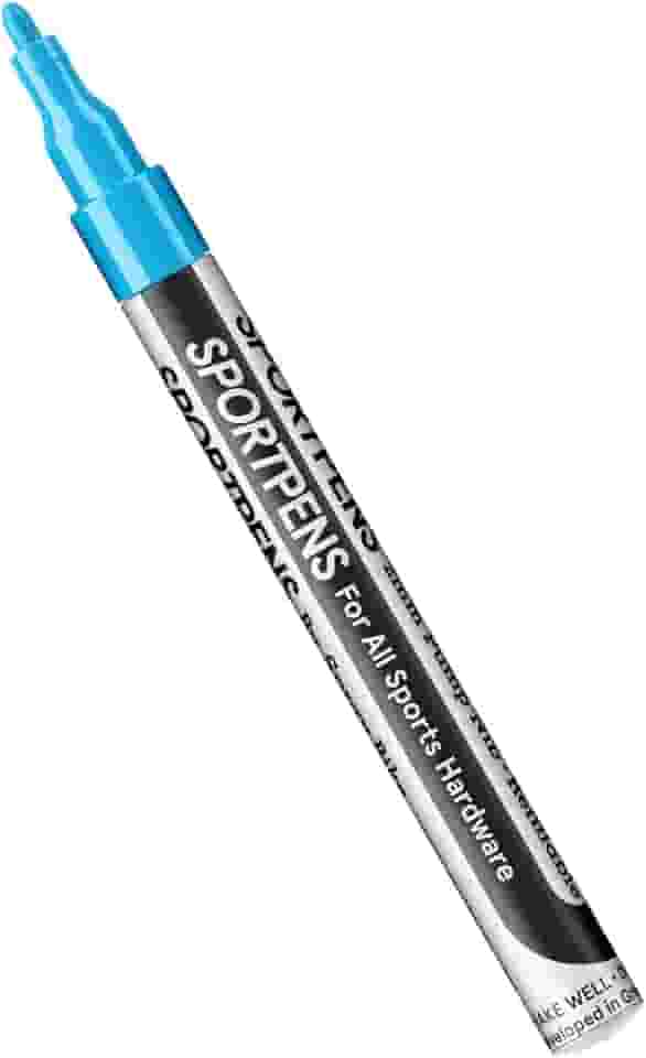 SportPens Caneta de pintura para bicicletas e equipamentos esportivos | Marcadores de tinta permanentes multiuso para metal, plástico, couro e materiais sintéticos | Azul claro