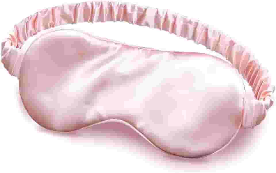 Máscara de Dormir Premium em Cetim Tapa Olho Blackout Macio e Confortável Para Sono Profundo Protetor Ocular Noturno com Elástico Ajustável (Rosa)