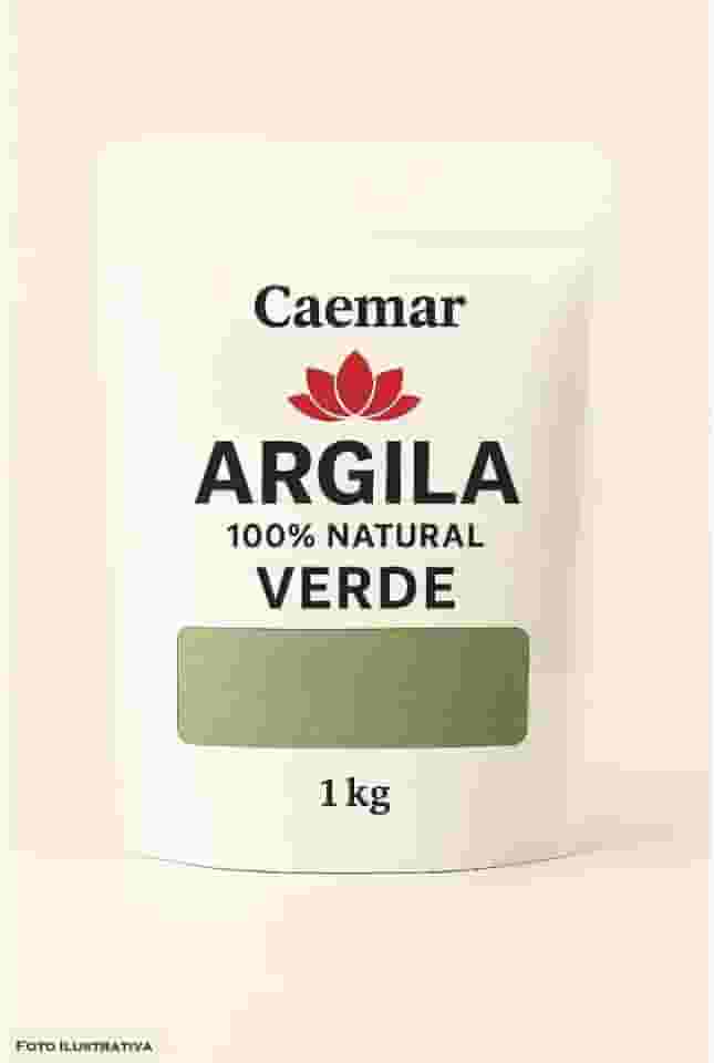 Argila 100% Natural - Branca, Cinza, Verde, Rosa, Amarela ou Vermelha - 1 kg Cor:Verde