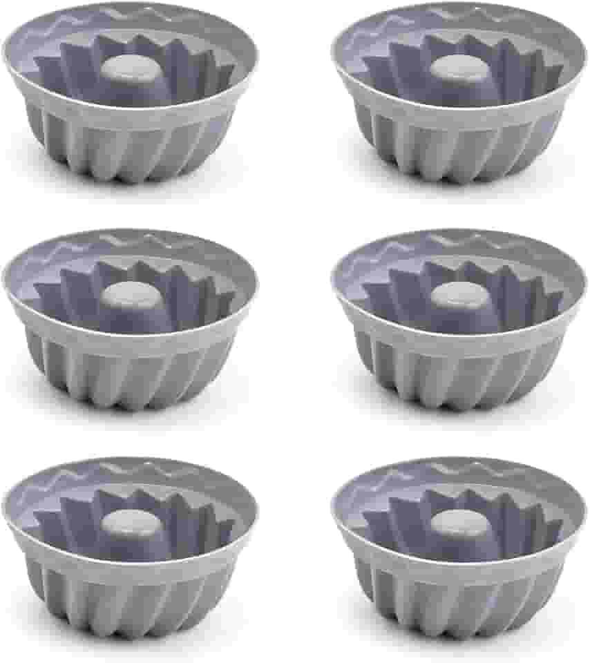 Kit Forma De Silicone Para Mini Bolo Muffins Cupcakes Flexível Collors Com 6 Unidades