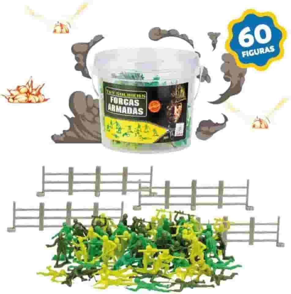 Balde Forças Armadas, Gulliver, 60 Peças, Multicor