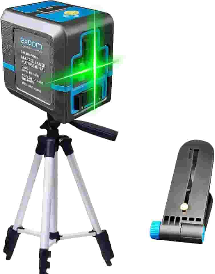 Nível Laser Verde 2 Linhas, Profissional 3D, Recarregável com Tripé, Projeção em Cruz