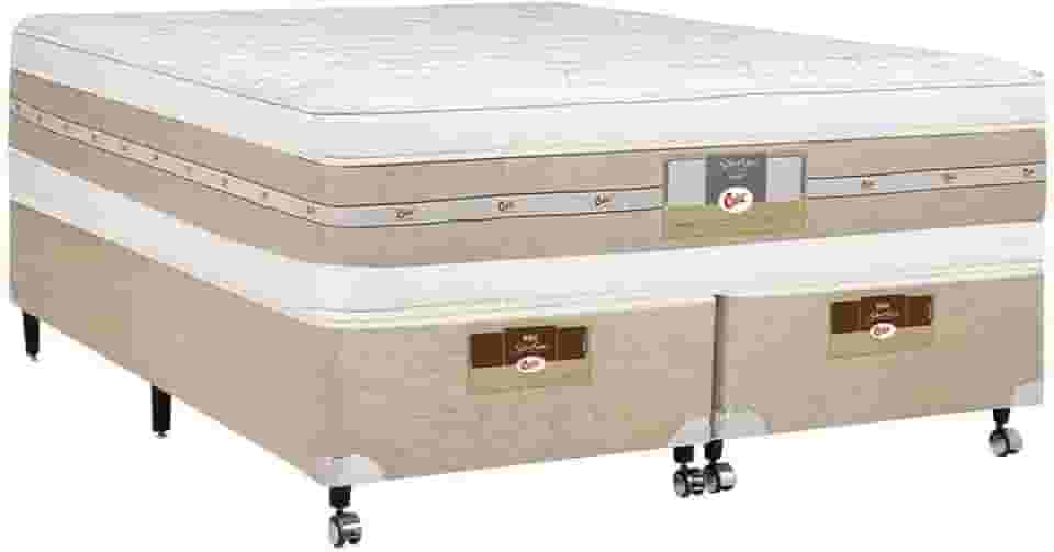Cama Box + Colchão Castor Queen Silver Star Air Double Face Pocket 158x198x61cm