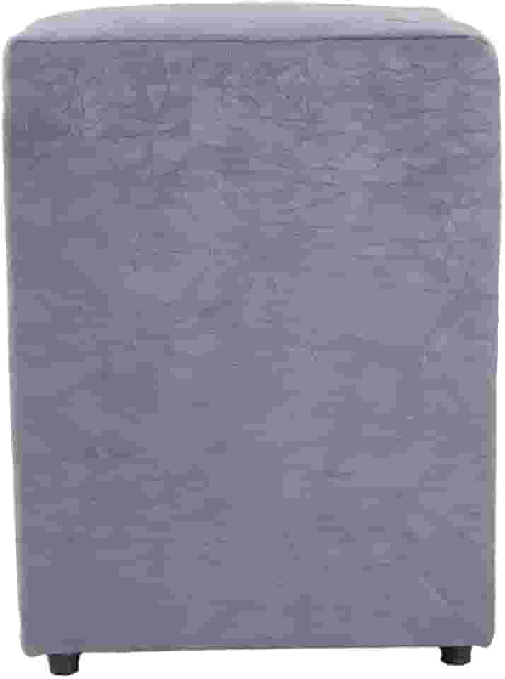 Puff Decorativo Cubo Grande, 45x34x34cm, Estrutura em Madeira, Revestimento em Suede, para Sala, Quarto, Escritório (Cinza, Grande)