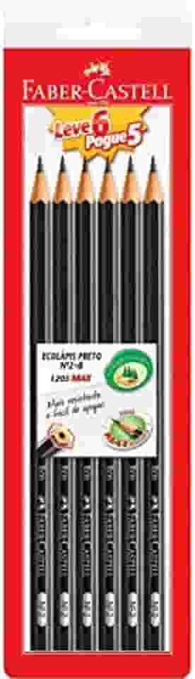 Lapis Preto Sextavado 2=HB, Faber-Castell, EcoLápis, 1205 Max, SM/1205SL6P5, 6 Unidades