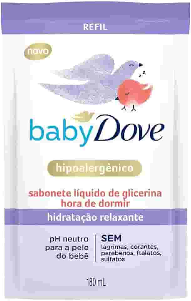 Baby Dove Sabonete Líquido De Glicerina Hidratação Relaxante Hora De Dormir Sachê 180Ml Refil