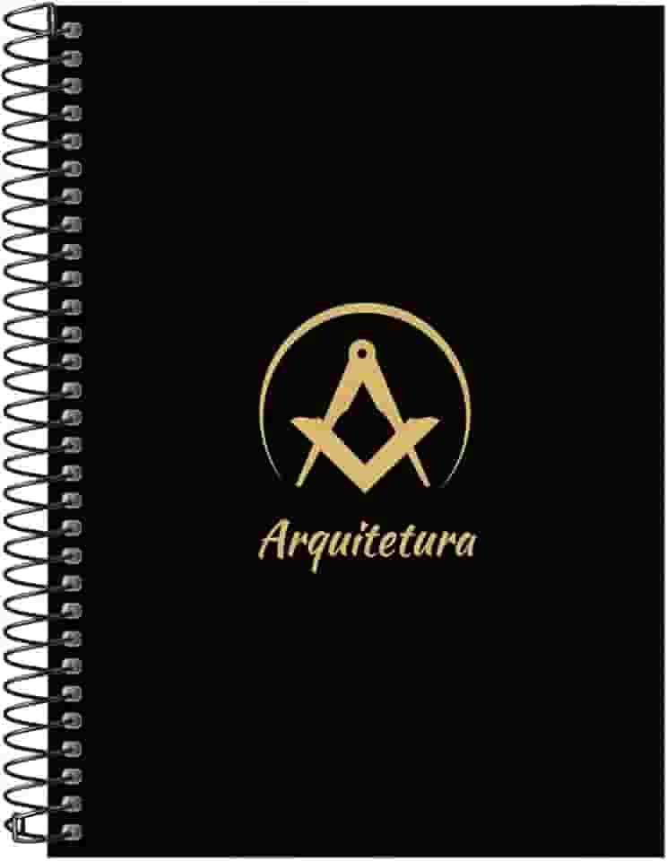 Caderno Colegial 15 Matérias Profissões Arquitetura (Preto e Gold)