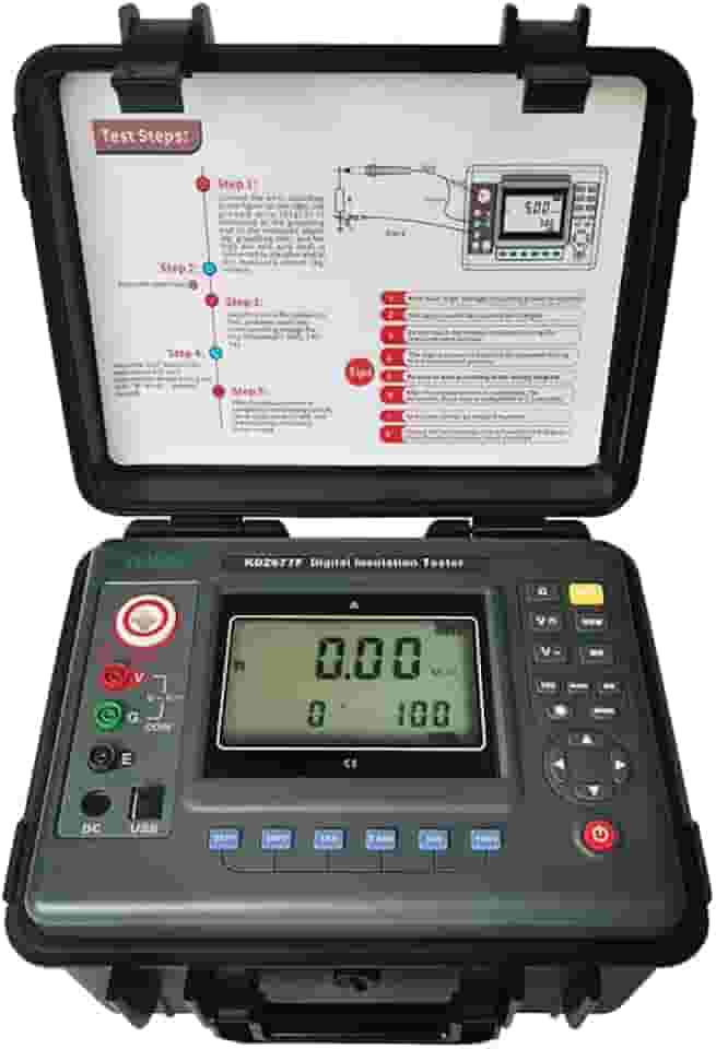Medidor de Isolamento Digital de 10 Kv, Testador de Resistência de Isolamento e Megôhmetros, Multímetro de Resistência de Alta Tensão com Taxa de Absorção e Medição de Índice de Polarização