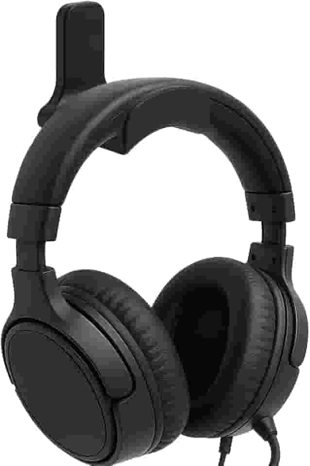 Suporte de Parede Universal para Headset, Preto, Fixação com Fita 3M ou Parafuso, Resistente até 5kg, Organizador para Fone Gamer