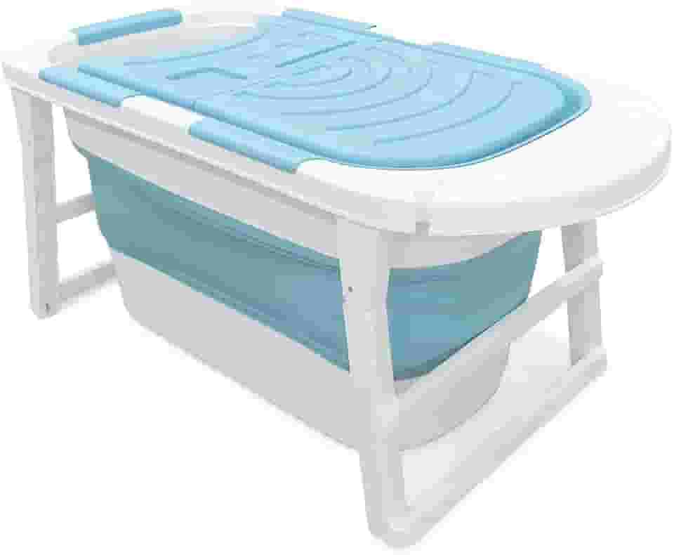 Banheira Ofurô Dobrável Portátil 200l Azul Adulto