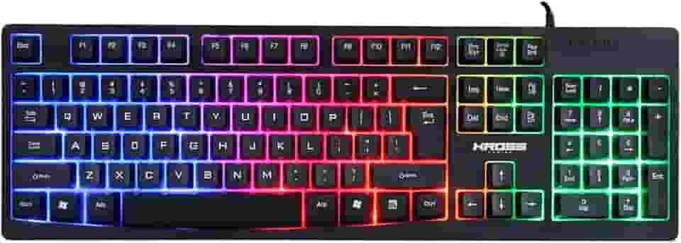 Teclado Gamer Kross com Fio, Membrana Njord USB, LED - KE-KG105 Preto