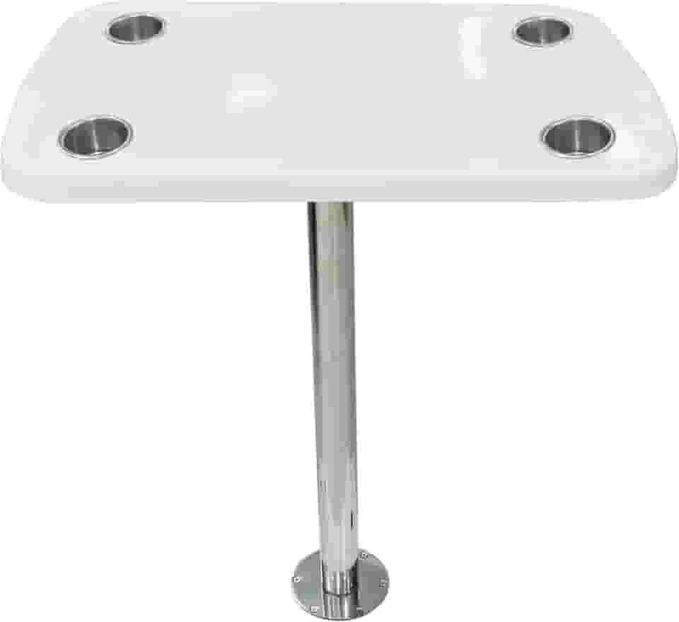 Mesa Náutica Fibra 45 X 65 Cm C/Haste Inox Lancha Barco