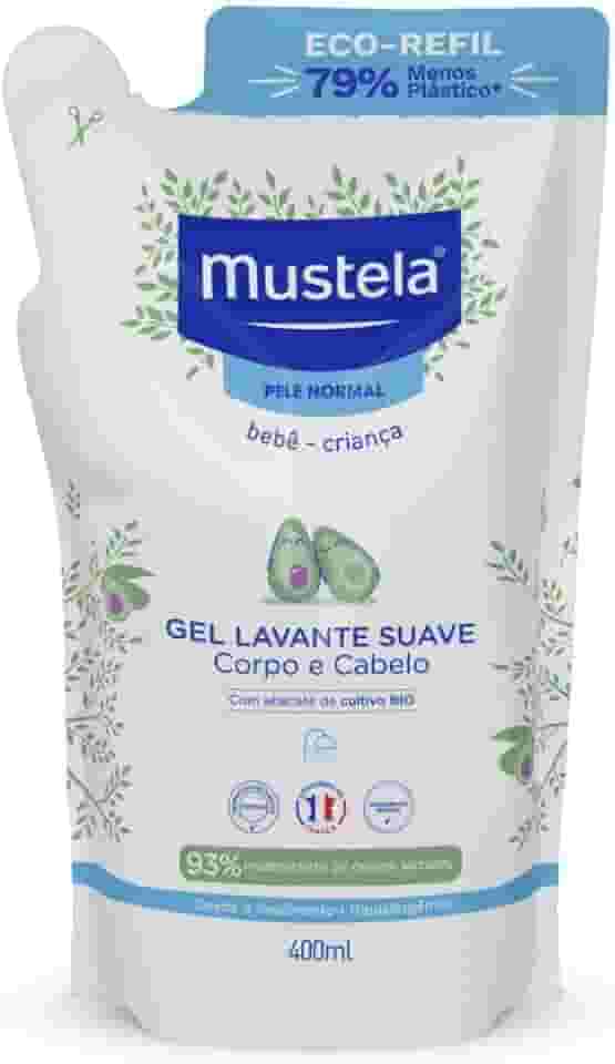 Mustela Refil Gel Lavante Suave 400ml - Sabonete Líquido Corpo e Cabelo Para Bebês e Crianças – Feito Com 93% de Ingredientes de Origem Natural - Mustela Bebê e Criança