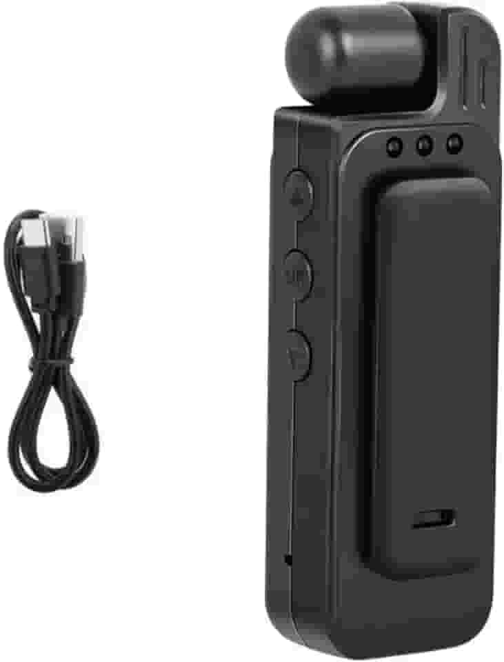 Filmadora vestível com câmera policial de visão noturna, mini câmera corporal 1080p