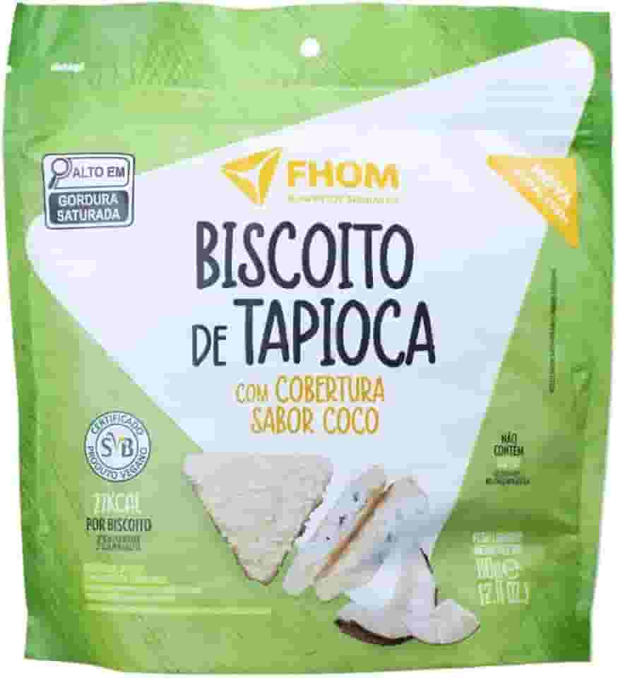 Snacks de Tapioca com cobertura de Coco sem Glúten sem Lactose Alimento Vegano Fhom 60g