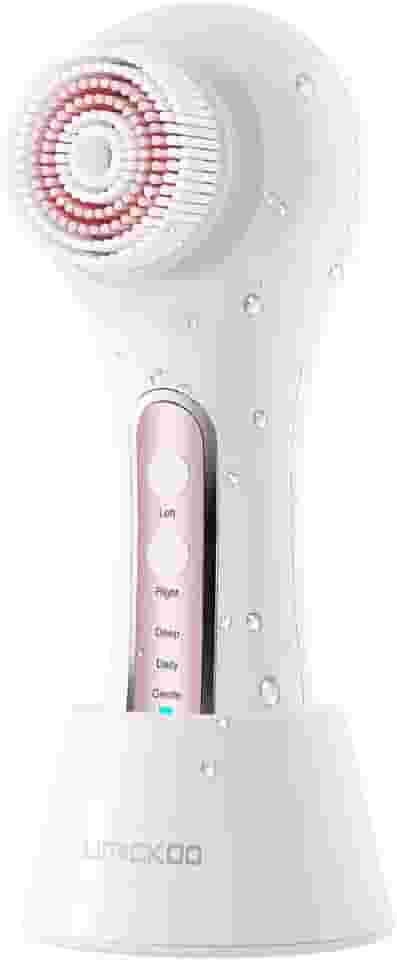 UMICKOO Esfoliante facial, escova de limpeza facial, recarregável, IPX7, à prova d'água, com 5 cabeças de escova, escova elétrica giratória facial para esfoliação, massagem e limpeza profunda