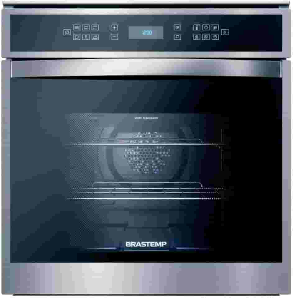 Forno de Embutir Elétrico Brastemp 84 Litros Cor Inox com Convecção e Termômetro Meat Control - BOT84AR 220V