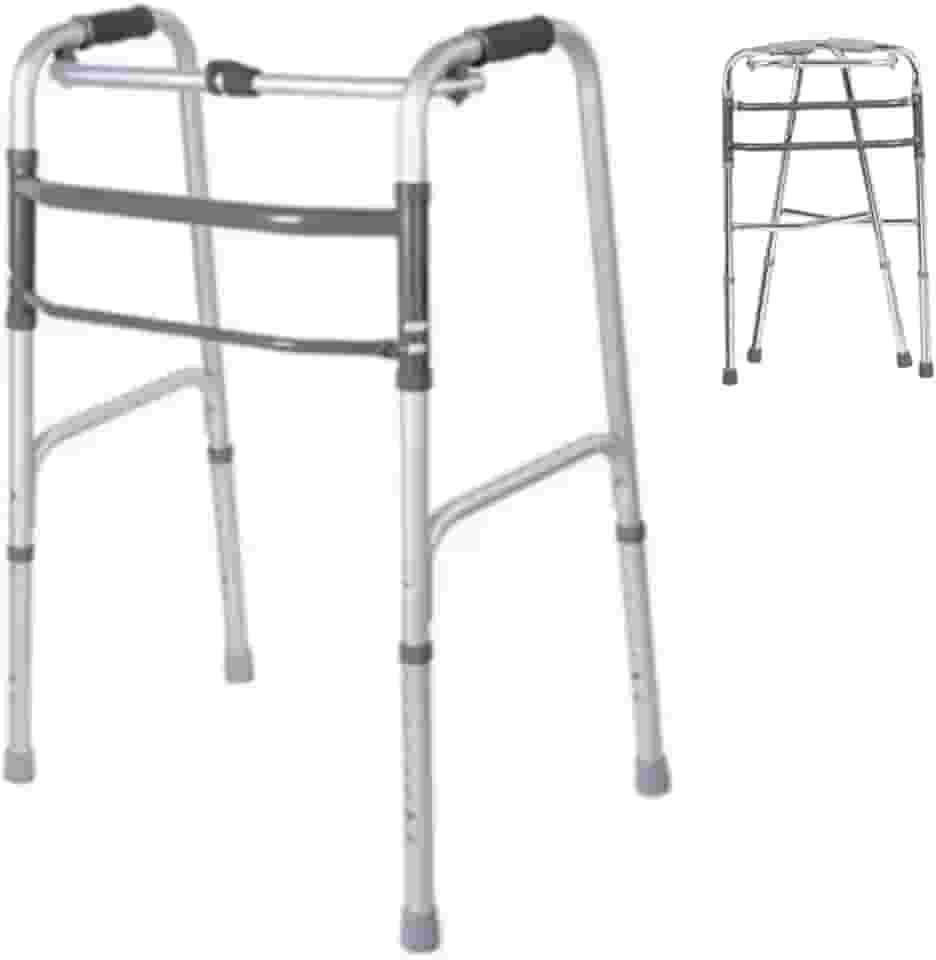 Andador Dobravél Articulado e Fixo Idoso Alumínio 3 Barras Suporta Até 135 KG