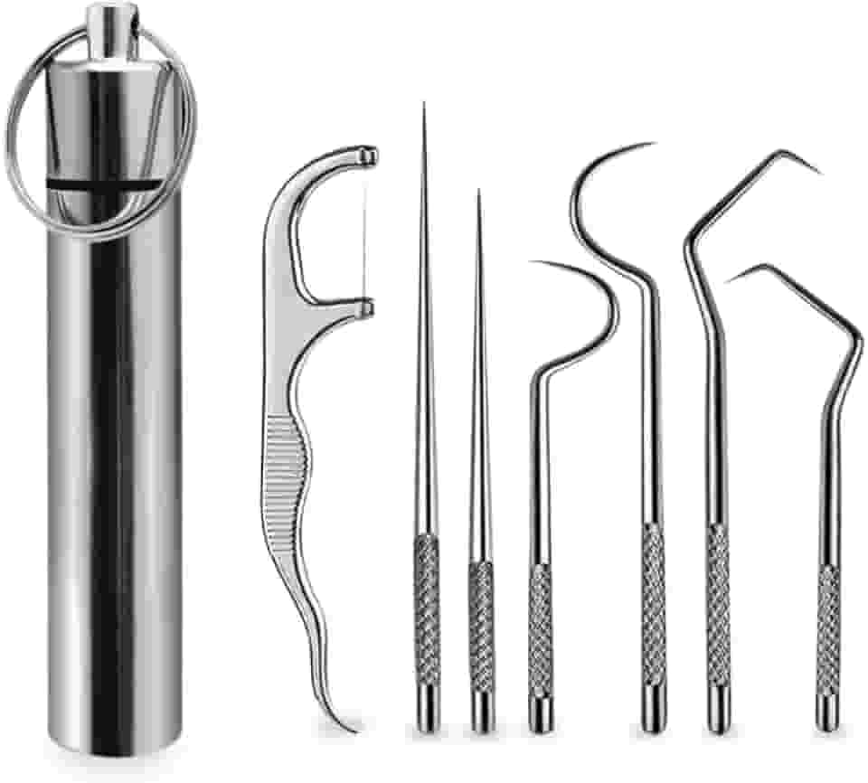 Kit 7 Instrumentos Inox Limpeza Dental Removedor Tártaro