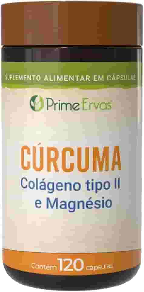 Cúrcuma Com Colágeno Tipo 2 e Magnésio 120 Cápsulas Prime Ervas