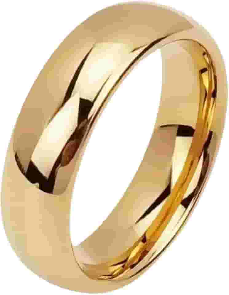 Aliança de Casamento Banhada a Ouro 18k Noivado Classica Premium 5,9mm Boleada Luxo Original Avulsa