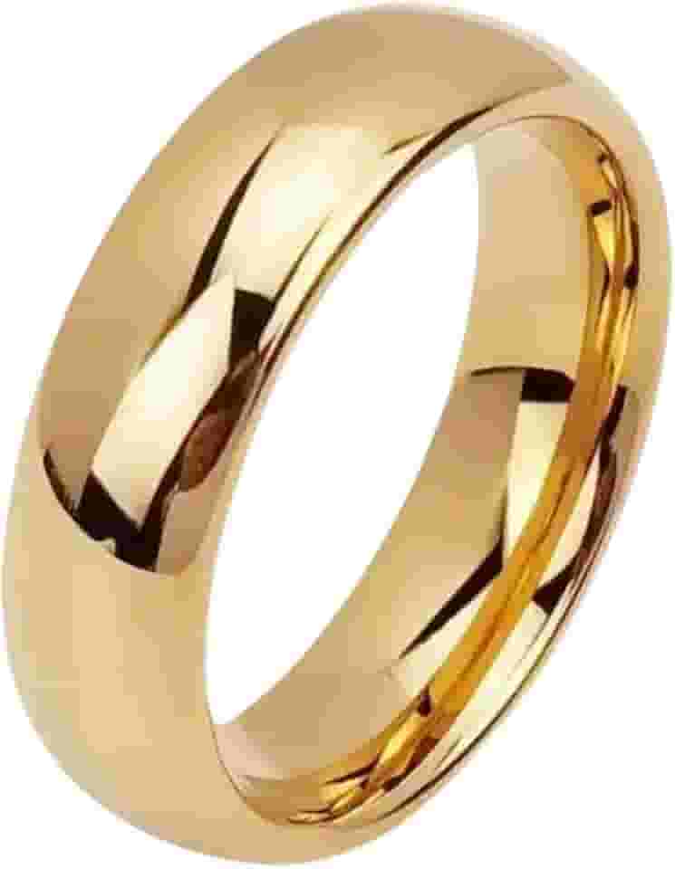 Aliança de Casamento Banhada a Ouro 18k Noivado Classica Premium 5,9mm Boleada Luxo Original Avulsa