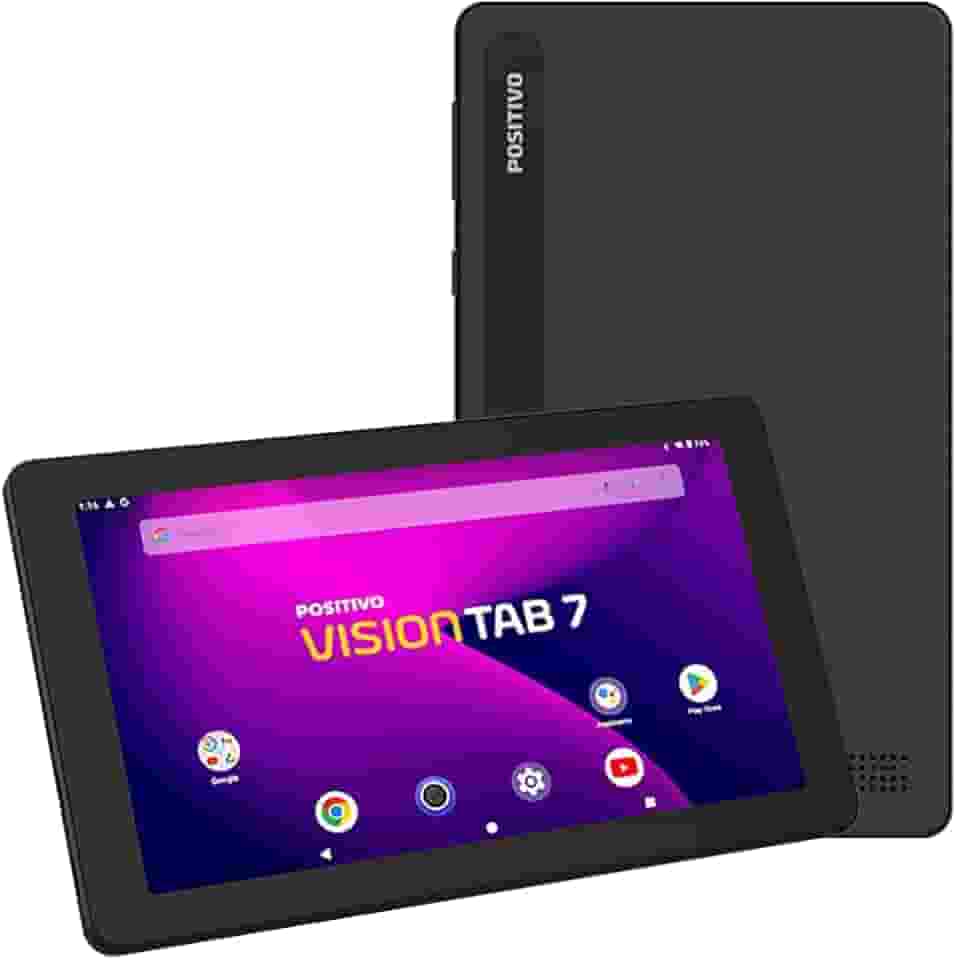 Tablet Positivo Vision TAB 7 - Processador Octa-Core 3GB RAM 64GB Armazenamento, Tela 7” IPS, Bateria 3100mAh, Android 14 Go, Wi-fi - Preto