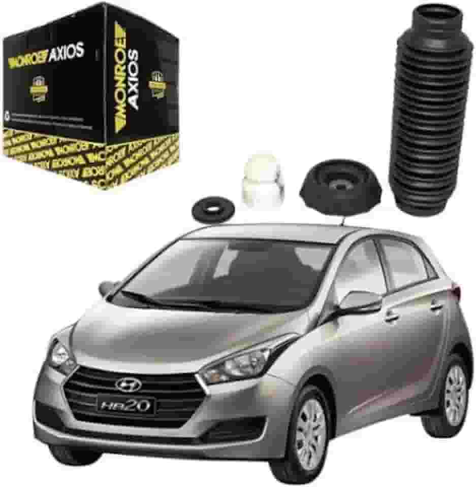 Kit Amortecedor Dianteiro (Batente/Coifa/Coxim/Rolamento) LT90074, Preto, Axios