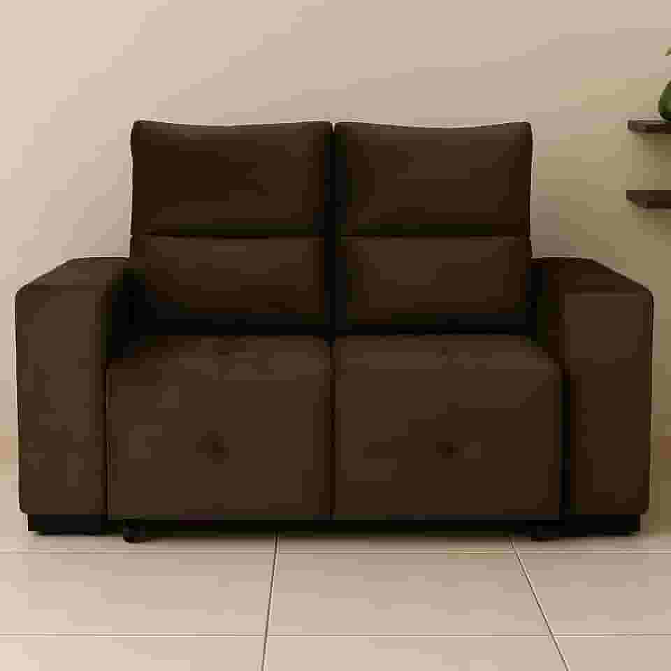 Sofá Retrátil Reclinável 2 Lugares Cancun em Veludo Pavia (MARROM)