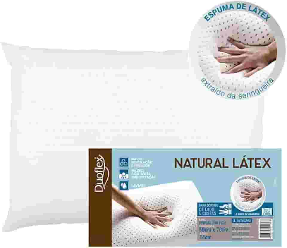 Travesseiro Natural, Duoflex, Branco, Espuma 100% Látex