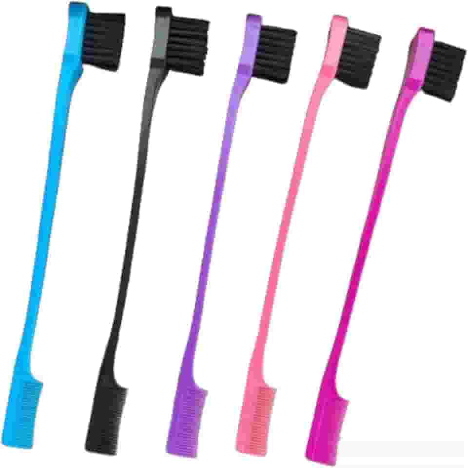 Escovinha Baby Hair 2 em 1 Com Pente Multifuncional Para Cabelo, tb, Cores Variadas