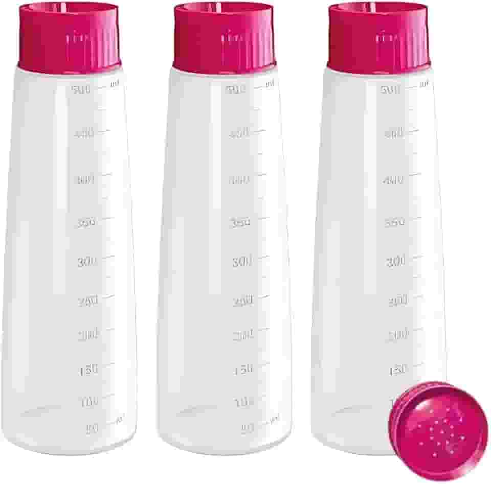 3 Bisnaga 500ml Tampa Chuveirinho Para Molhar Massa De Bolo