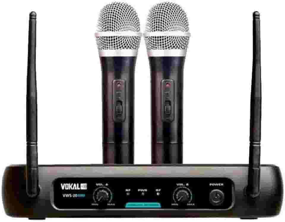 Microfone Sem Fio Duplo Vokal VWS 20 Plus