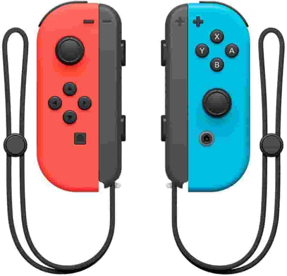 Controle de substituição para Nintendo Switch, alternativas para esquerdo e direito, controle de interruptor com suporte Turbo (Vermelho e azul com cordão de segurança)