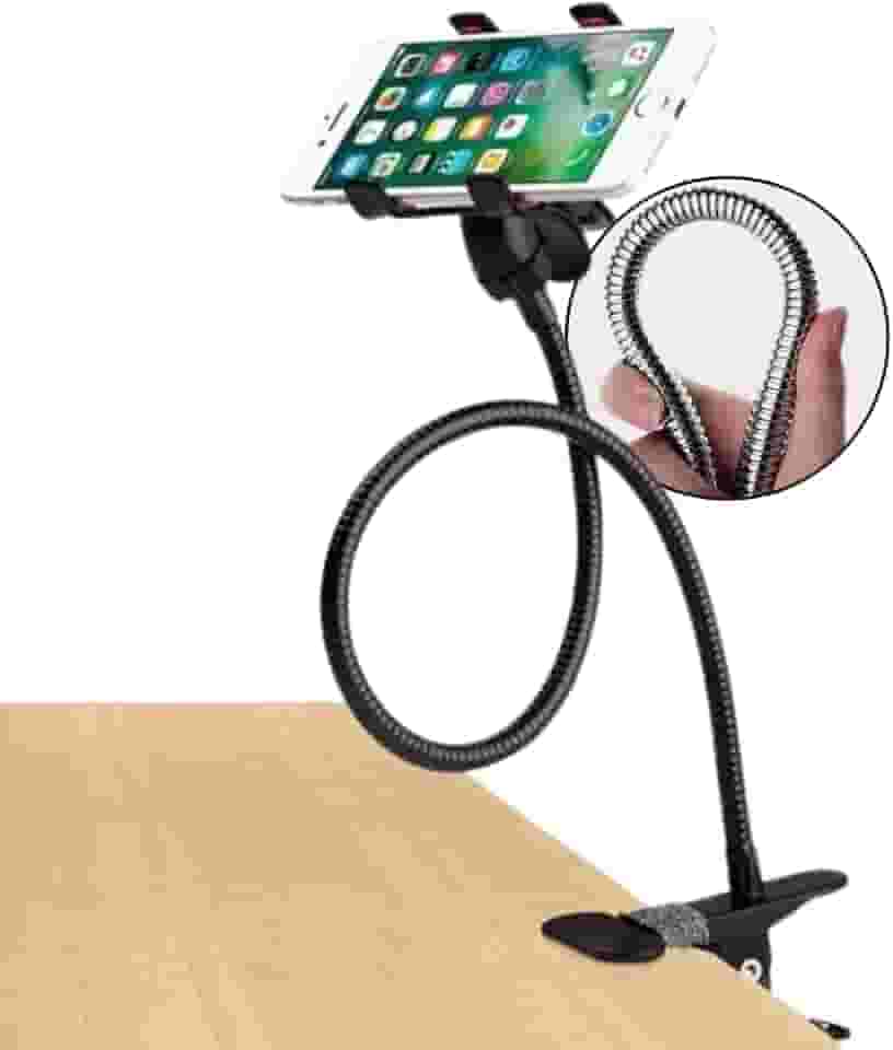 Suporte Flexível para Celular Articulado 360° com Cabo de 50cm - Suporte Ajustável para Smartphones - Ideal para Mesa, Cama, Carro e Escritório - Fácil de Instalar e Ajustar - UpShop