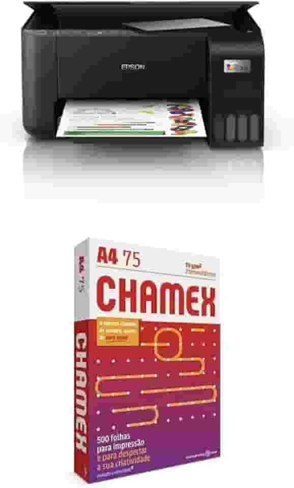 Ecotank 3250 Epson + Papel Sulfite A4 Chamex 75g 500 folhas