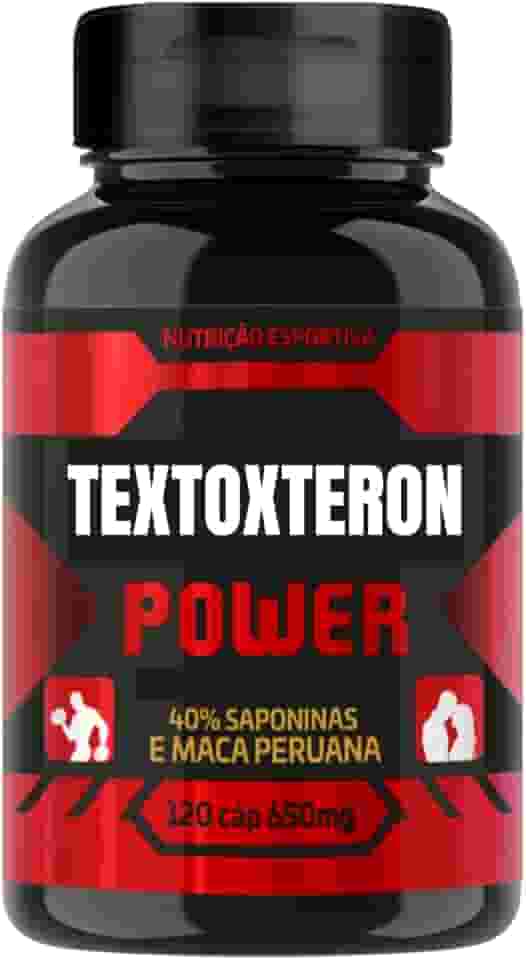 TextoxteronPower Suplemento de Saponinas e Maca Peruana, 120 Cápsulas, 1300mg, Alta Intensidade