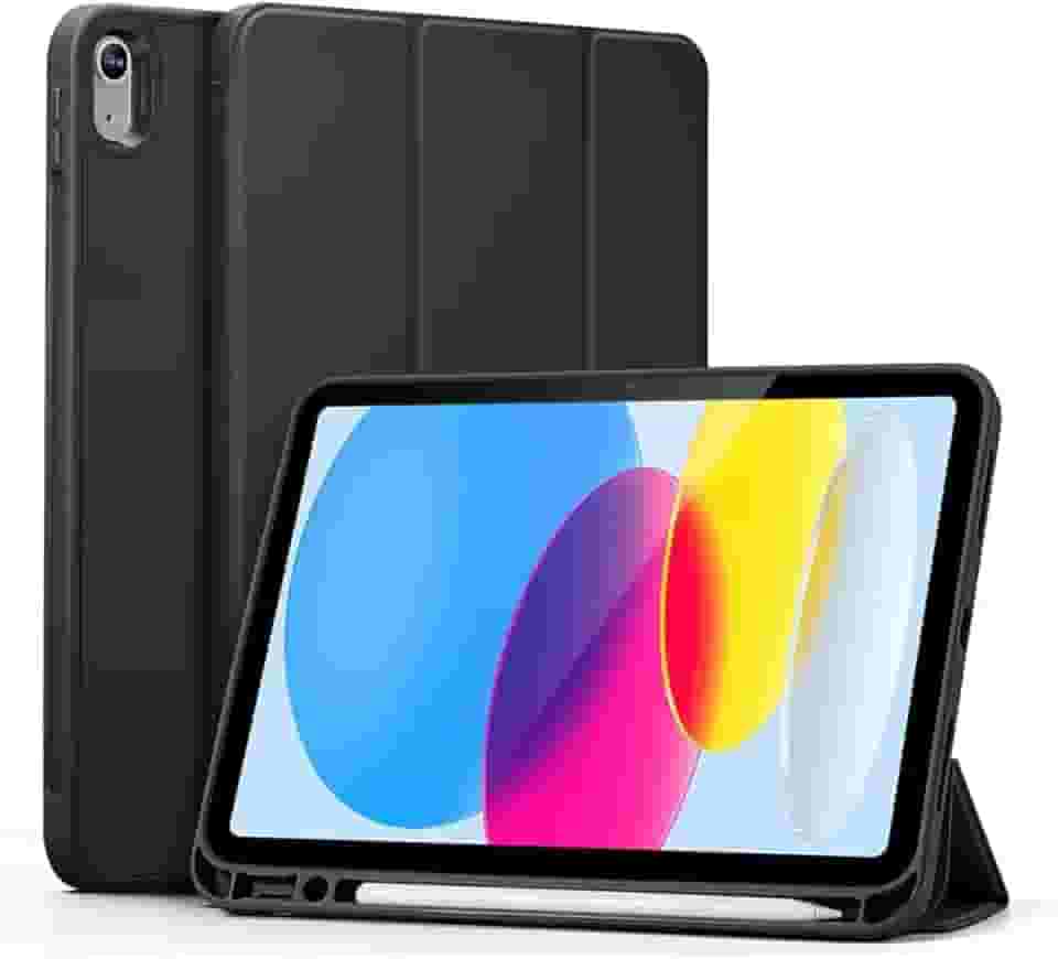Capa Premium para iPad 10,9 polegadas, 10ª Geração e iPad 11ª Geração 2025, com Suporte para Apple Pencil e Função Sleep, Preto (Preto)