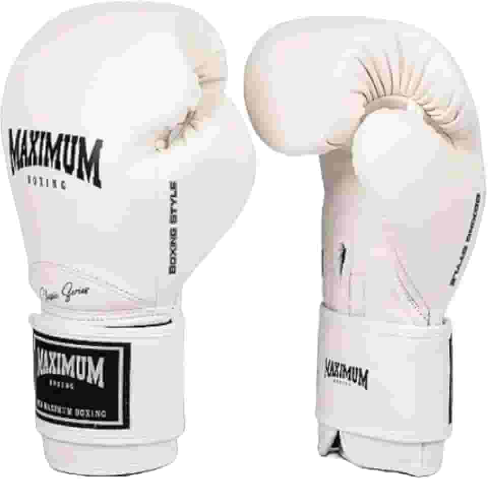 Luva de Boxe Muay Thai Kickboxing Maximum New Classic White