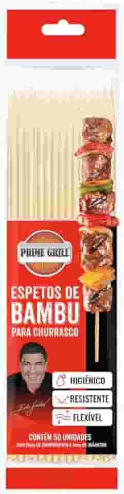 Espeto de Bambu para Churrasco Prime Grill 50 unidades