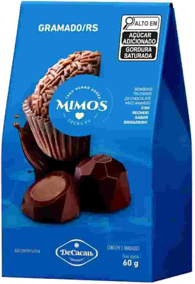 Mimos DeCacau - 2 caixas bombom trufado 60g cada - Sem Glúten | Chocolate Gramado | Seguro Celíacos (Brigadeiro)
