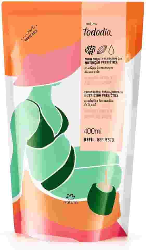 Refil Creme Hidratante Manga Rosa Água Coco Tododia Natura 400ml