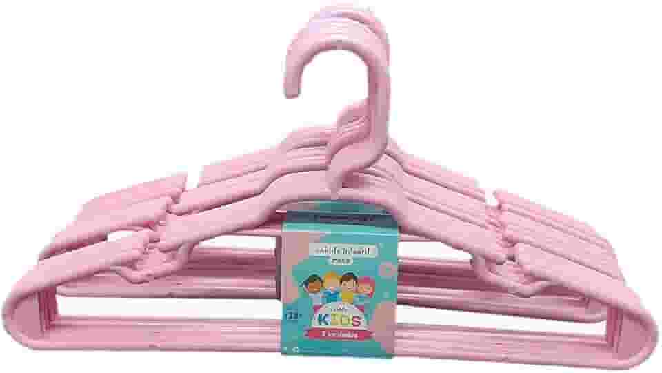 Kit 20 Unidades Cabides Infantis Reforçado Roupa Infantil Bebê Cor: Rosa